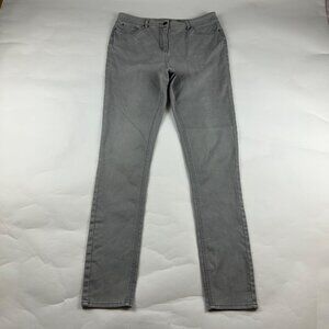 Long Tall Sally Light Gray Wash Stretch Denim High Rise Skinny Jeans 10 Long